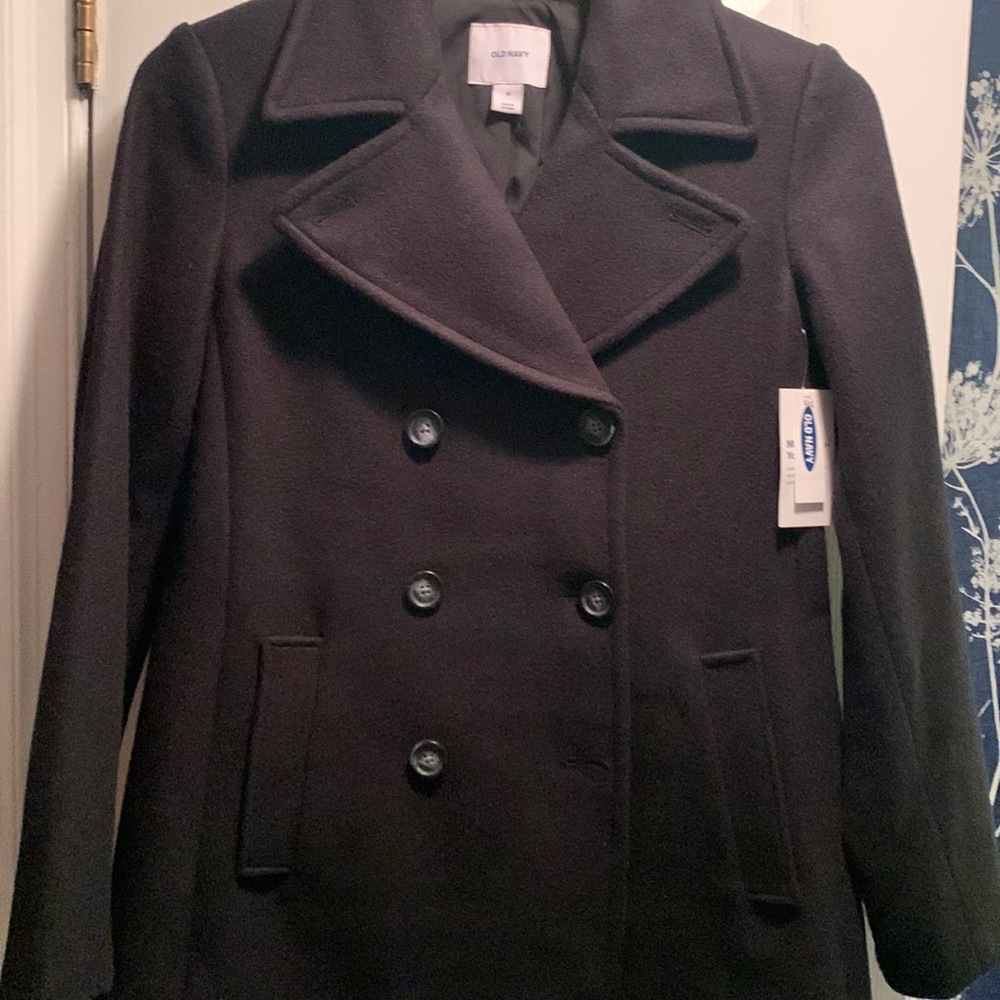 NWT black pea coat